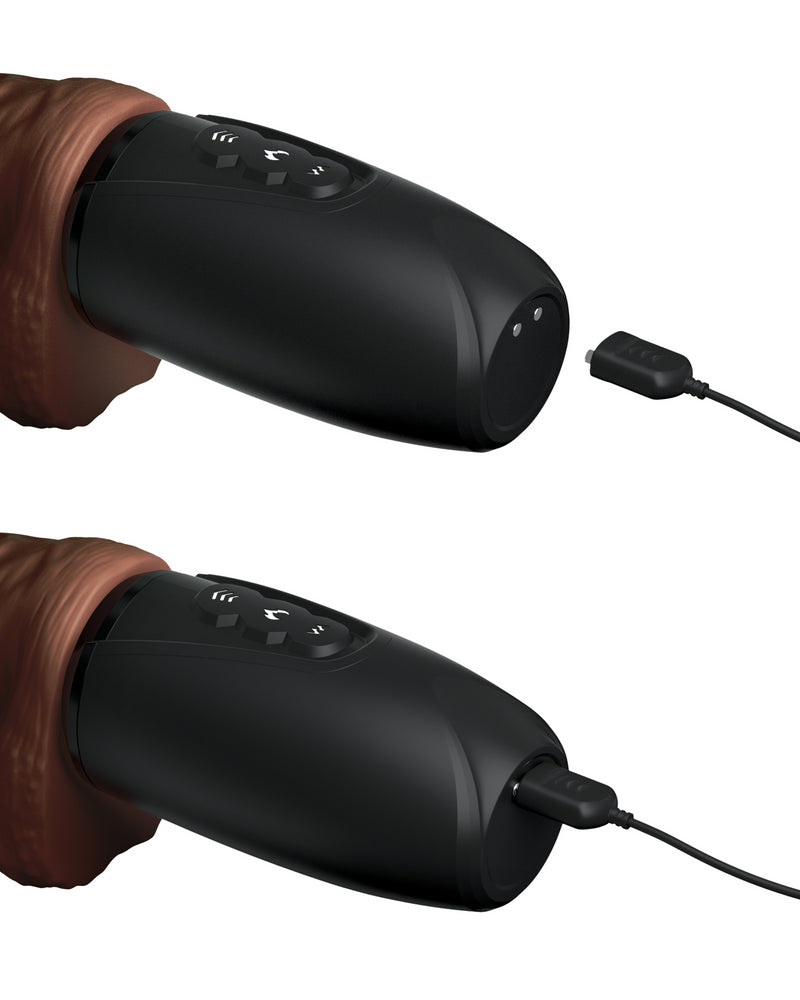 7.5 Inch Thrusting Cock With Balls - Brown