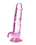 Naturally Yours - 7 Inch Crystalline Dildo - Rose