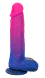 Naughty Bits Ombre Hombre XL Vibrating Dildo - - Pink/purple