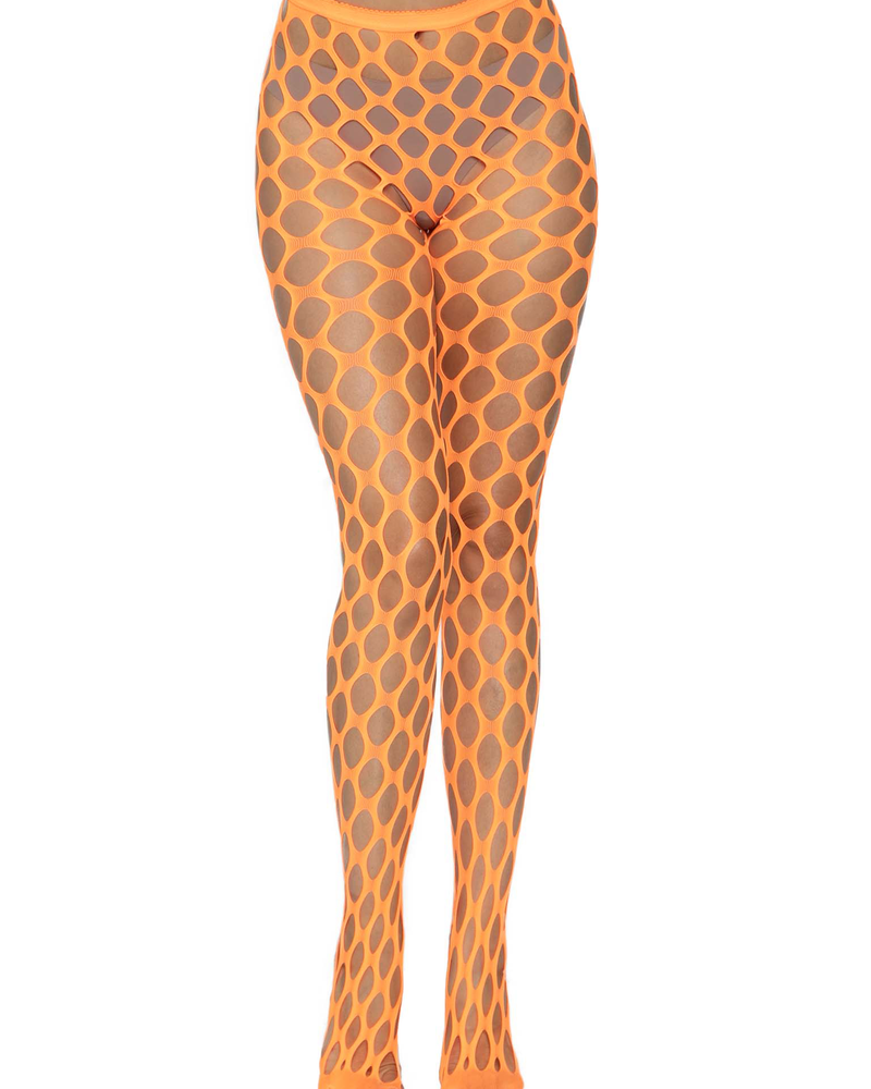 "Jumbo Pothole Net Tights - Neon Orange - One Size LA-9331NORG"