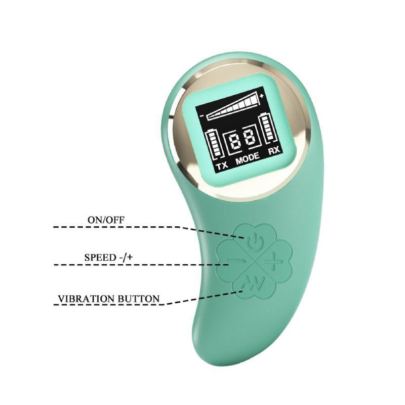"Mina Vibrating Remote Control Egg - Turquoise BI-014362WLED1"