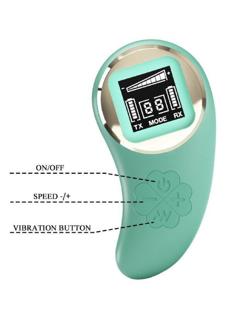 "Mina Vibrating Remote Control Egg - Turquoise BI-014362WLED1"