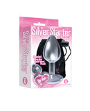 The 9's the Silver Starter Heart Bejeweled Stainless Steel Plug - Pink