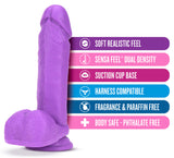 Neo - 8 Inch Dual Density Dildo - Neon Purple