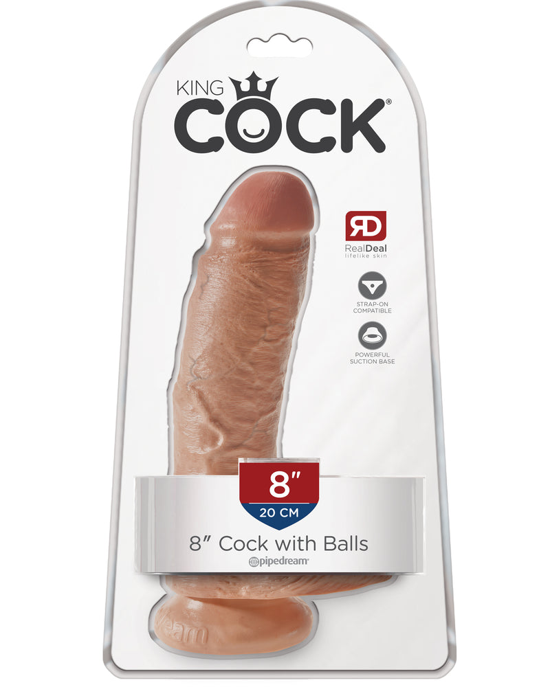 King Cock 8 Inch Cock With Balls - Tan