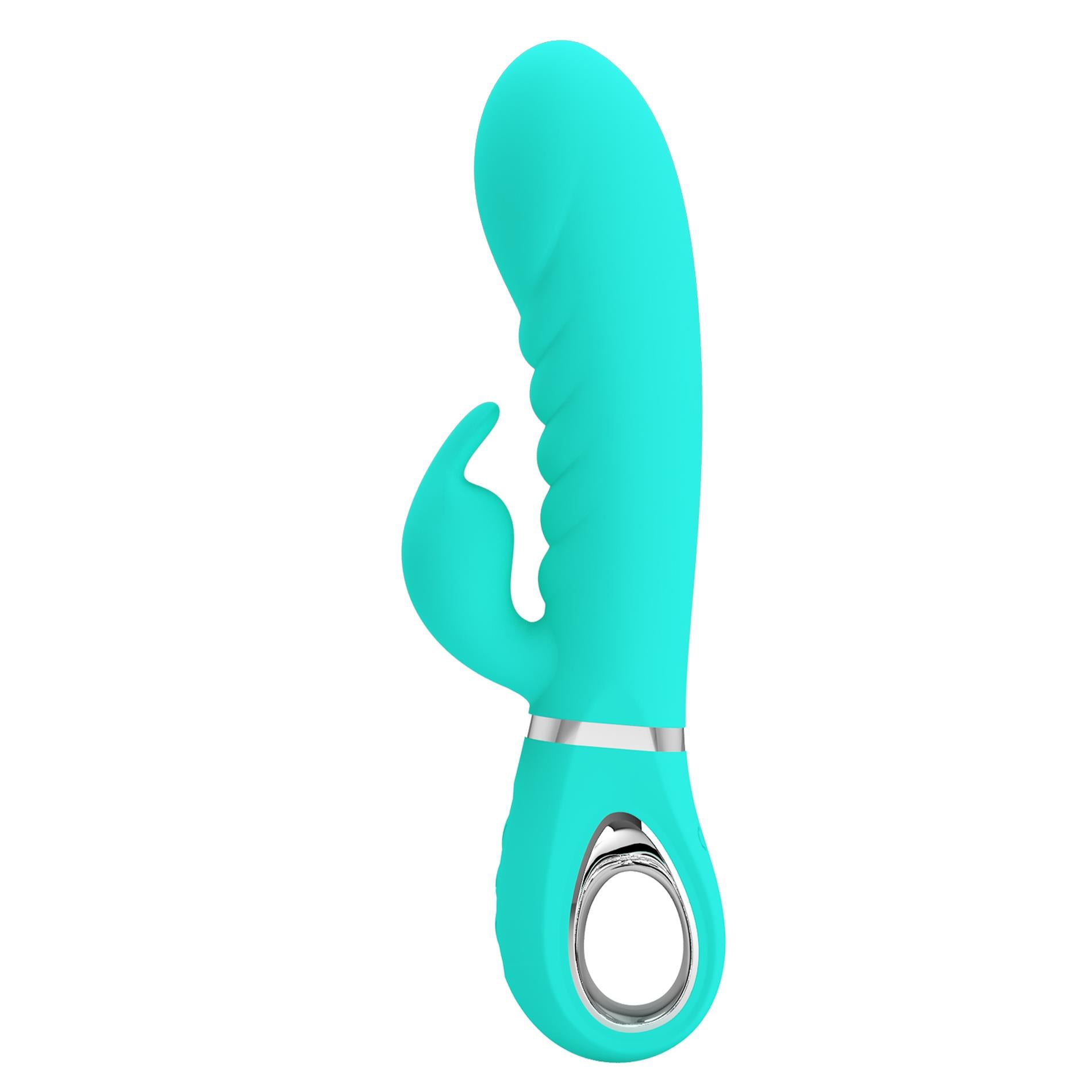 Prescott Super Soft Rabbit Silicone Vibrator - Vibrator -Teal